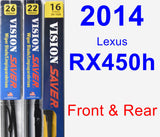 Front & Rear Wiper Blade Pack for 2014 Lexus RX450h - Vision Saver