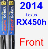 Front Wiper Blade Pack for 2014 Lexus RX450h - Vision Saver