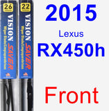 Front Wiper Blade Pack for 2015 Lexus RX450h - Vision Saver