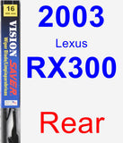 Rear Wiper Blade for 2003 Lexus RX300 - Vision Saver