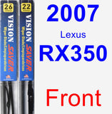 Front Wiper Blade Pack for 2007 Lexus RX350 - Vision Saver