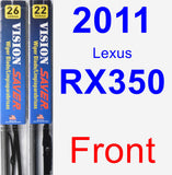 Front Wiper Blade Pack for 2011 Lexus RX350 - Vision Saver