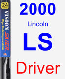 Driver Wiper Blade for 2000 Lincoln LS - Vision Saver