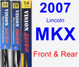 Front & Rear Wiper Blade Pack for 2007 Lincoln MKX - Vision Saver