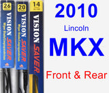 Front & Rear Wiper Blade Pack for 2010 Lincoln MKX - Vision Saver