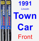 Front Wiper Blade Pack for 1991 Lincoln Town Car - Vision Saver