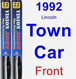 Front Wiper Blade Pack for 1992 Lincoln Town Car - Vision Saver