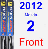 Front Wiper Blade Pack for 2012 Mazda 2 - Vision Saver