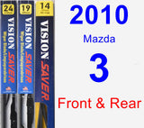 Front & Rear Wiper Blade Pack for 2010 Mazda 3 - Vision Saver