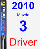 Driver Wiper Blade for 2010 Mazda 3 - Vision Saver