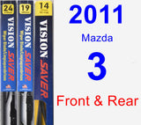 Front & Rear Wiper Blade Pack for 2011 Mazda 3 - Vision Saver