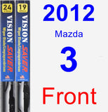 Front Wiper Blade Pack for 2012 Mazda 3 - Vision Saver