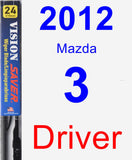 Driver Wiper Blade for 2012 Mazda 3 - Vision Saver