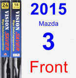 Front Wiper Blade Pack for 2015 Mazda 3 - Vision Saver