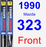 Front Wiper Blade Pack for 1990 Mazda 323 - Vision Saver