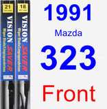 Front Wiper Blade Pack for 1991 Mazda 323 - Vision Saver