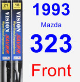 Front Wiper Blade Pack for 1993 Mazda 323 - Vision Saver