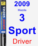 Driver Wiper Blade for 2009 Mazda 3 Sport - Vision Saver