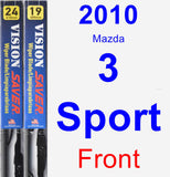 Front Wiper Blade Pack for 2010 Mazda 3 Sport - Vision Saver