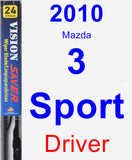 Driver Wiper Blade for 2010 Mazda 3 Sport - Vision Saver