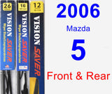 Front & Rear Wiper Blade Pack for 2006 Mazda 5 - Vision Saver