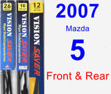 Front & Rear Wiper Blade Pack for 2007 Mazda 5 - Vision Saver