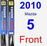 Front Wiper Blade Pack for 2010 Mazda 5 - Vision Saver