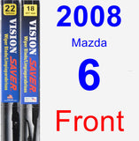 Front Wiper Blade Pack for 2008 Mazda 6 - Vision Saver