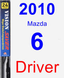 Driver Wiper Blade for 2010 Mazda 6 - Vision Saver