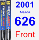 Front Wiper Blade Pack for 2001 Mazda 626 - Vision Saver