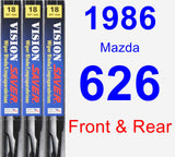 Front & Rear Wiper Blade Pack for 1986 Mazda 626 - Vision Saver