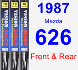 Front & Rear Wiper Blade Pack for 1987 Mazda 626 - Vision Saver