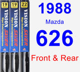 Front & Rear Wiper Blade Pack for 1988 Mazda 626 - Vision Saver