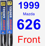 Front Wiper Blade Pack for 1999 Mazda 626 - Vision Saver