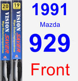 Front Wiper Blade Pack for 1991 Mazda 929 - Vision Saver