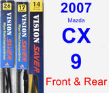 Front & Rear Wiper Blade Pack for 2007 Mazda CX-9 - Vision Saver