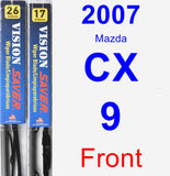Front Wiper Blade Pack for 2007 Mazda CX-9 - Vision Saver