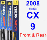 Front & Rear Wiper Blade Pack for 2008 Mazda CX-9 - Vision Saver