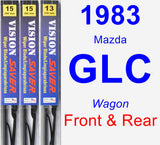 Front & Rear Wiper Blade Pack for 1983 Mazda GLC - Vision Saver