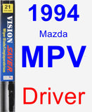 Driver Wiper Blade for 1994 Mazda MPV - Vision Saver