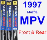 Front & Rear Wiper Blade Pack for 1997 Mazda MPV - Vision Saver