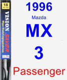 Passenger Wiper Blade for 1996 Mazda MX-3 - Vision Saver