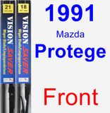 Front Wiper Blade Pack for 1991 Mazda Protege - Vision Saver