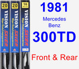 Front & Rear Wiper Blade Pack for 1981 Mercedes-Benz 300TD - Vision Saver