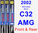 Front & Rear Wiper Blade Pack for 2002 Mercedes-Benz C32 AMG - Vision Saver