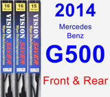 Front & Rear Wiper Blade Pack for 2014 Mercedes-Benz G500 - Vision Saver