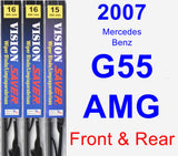 Front & Rear Wiper Blade Pack for 2007 Mercedes-Benz G55 AMG - Vision Saver