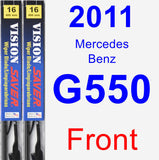 Front Wiper Blade Pack for 2011 Mercedes-Benz G550 - Vision Saver