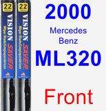 Front Wiper Blade Pack for 2000 Mercedes-Benz ML320 - Vision Saver