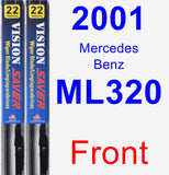 Front Wiper Blade Pack for 2001 Mercedes-Benz ML320 - Vision Saver